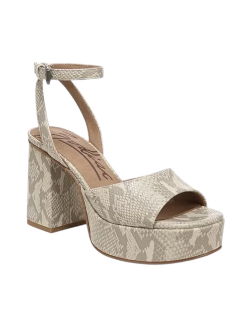 Zodiac Priya Platform Heeled Birch Snake Sandals